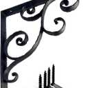 NACH Decorative Shelf Brackets, 1 Pack of 14.5 x 1 x 14.5 inch, Black Cast Iron Shelving Brackets - Metal Shelf Brackets for Wall - Victorian Scroll Shelf Bracket (Large)