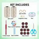 ACRNIGHEET Crochet Kit for Beginners White Khaki Crochet Purse Bag for Women DIY Tote Bag Making Kit with Step-by-Step Tutorials Hobbies Project for Starter Boho Style Gift Ideas