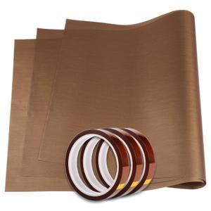 PTFE Teflon Sheet 16 x 20 Heat Tape Heat Resistant Tape, Heat Press Transfer Sheet 3 Pack Non Stick & Heat Tape Heat Transfer Tape 3 Pack 10mm X 33m 108ft