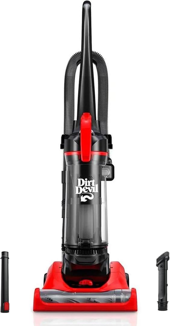 Dirt Devil Multi-Surface+ Upright Bagless Vacuum Cleaner for Carpet and Hard Floor, Powerful, Lightweight, Corded Vacuum Cleaners for Home Use, Red