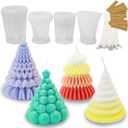 4Pcs Pine Tree Candle Molds, Silicone Candle Molds for Candle Making, 3D Evergreen Tree Molds for Epoxy Resin Soap Chocolate Wax DIY Crafts Home Decor Nature-Inspired Handmade Gift