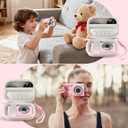 Camera Case for Digital Camera CAMKORY DC403 FHD 1080P/ KODAK PIXPRO FZ55/ FZ45, Small Travel Compact Camera Holder with Mesh Pocket for Accessories SD Card (Pink)