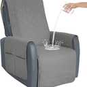Recliner Chair Covers Sofa Slipcover Non-Slip Chair Couch Cover Machine Washable Furniture Protector with Straps for Dogs (Grey, 23inch Recliner)