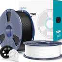 SUNLU PLA+2.0 3D Printer Filament 2KG, Upgrade PLA+ Filament 1.75mm, Tougher and Stronger, Dimensional Accuracy +/-0.02mm, 1KG per Spool, 2 Pack, 2KG Total, Black+White