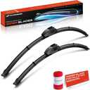 A-Premium 28" + 17" Windshield Wiper Blades with Wear Indicator & Towel | Compatible with Nissan Altima 2007-2013, Maxima 2009-2015 & Jaguar XF 2024, Fits Hook Wipers Arm, Pack of 2