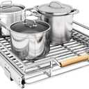 Pull out Cabinet Organizer, 15"W X 21"D, Heavy Duty Smooth Sliding Under Cabinet Shelves for Pots and Pans, Full-Extension Roll out Drawers, Slide out Organization for Home Kitchen Pantry (Chrome)