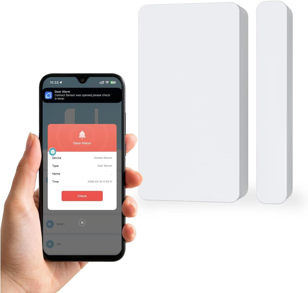 Mini Door Sensor, Wireless Door Window Sensor for Home Automation, Works with APP, Zigbee door sensor, No Hub Required