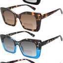 4 Pack Bifocal Reading Sunglasses for Women Oversized Square Sun Readers Oprah Style for Women UV400 Protection