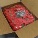 SPORTYOUTH 30 Pcs Red Gold Poinsettia Artificial Christmas Flowers with Clips Stems, 5.5" Xmas Tree Decoration Ornaments Glitter Poinsettias Flower for Wreath Garland New Year Wedding Home Party