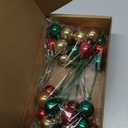 Syhood 12 Set 7.9 Inch Christmas Ball Picks and Sprays Shatterproof Xmas Red Green Gold Ball Ornaments on Wired Picks for Christmas Tree Vase Wreath Stairs Garland Decoration Supplies