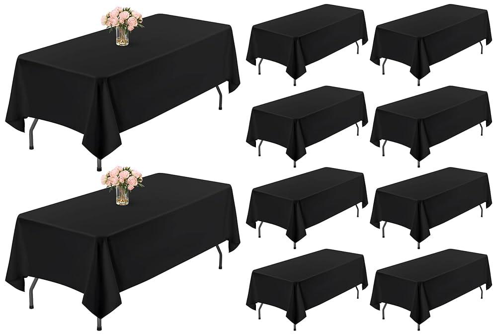 2 Black Table Covers, Oeko Tex Beho 064311 Testex, 60x24"