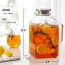 1 Gallon Square Glass Pitcher with Lid and Spout, Borosilicate Glass Carafe for Hot/Cold Drink, Water Pitchers with Handle for Fridge, Extra Large Jug for Iced Tea, Coffee, Juice, Beverage
