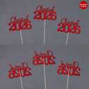 4 x 10 PCS Graduation Class Centerpieces Red Class of 2026 Graduation Centerpieces, 2026 Centerpieces for Tables Cake Toppers