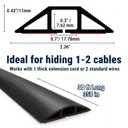 Floor Cord Cover, 30ft, Cable Cavity 0.7" (W) x 0.3" (H), Floor Cable Cover