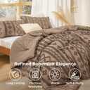 Bedsure Boho Comforter Set King, Bedroom Decor Bedding Set Light Brown,  comforter (104" x 90") and 2 pillow shams (20" x 36" + 2")
