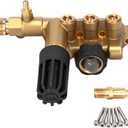 Premium 7108746 AAA Pump Manifold Replacement Kit for AAA Pressure Washer Pump Model Numbers 530008, 530009, 530016, Heavy Duty 7108746 Manifold Kit with Hardware, Gold - Easy to Install
