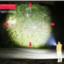 2 x LED Flashlights, High Powered 10000 Lumens Super Bright Mini Pocket Flashlight, Rechargeable, Zoomable Waterproof Flash Lights for Emergency, Outdoor, Home, Camping, Hiking (Car511)