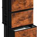 OLIXIS Dresser Storage with 3 Drawers, Fabric Dresser Tower, Brown, 11.8"D x 16.7"W x 30"H