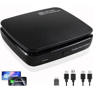 ASENCH USB External Car DVD/CD Player, Built-in Wireless CarPlay/Android Auto Adapter, Portable, Plug and Play