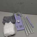 Disposable Sweeper Dust Mop, No-Touch Attach & Remove Cloth Instantly, Compatible with Swiffer Pads, Clamp Clip Mop for Kitchen House, Dorm, Classroom Wood Hardwood Floor Wall Cleaning(50'') (50 inch Length)