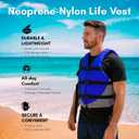 MW Adult Universal Life Vest, USCG Approved Type III Life Jacket for Adults, Great for Boating, Fishing, Tubing, & Other Water Sports. (Blue, Oversize 2XL-5XL)