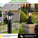 Solar Post Lights, Outdoor Solar Lamp Post Light with Motion Sensor, Dusk to Dawn Waterproof Aluminum Pillar Lamp with Pier Mount Base for Garden, Yard, Patio(2 Pack)