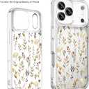 Unov for iPhone 17 Pro Case, Clear with Design, Slim Fit Good Grip, Embossed Phone Case, Shockproof Protective Cover, Raised Camera Protection, Soft TPU, Golden Garden