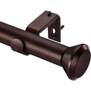 Heavy Duty Bronze Curtain Rods - 48 to 84 Inch, Adjustable with Diamond Finials for Bedroom, Living Room, Patio, Kitchen, Farmhouse