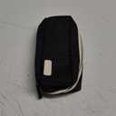 QIANPA Small Pencil Case Organizer with Zipper, Light Pouch Aesthetic, Black Bag for Men & Women