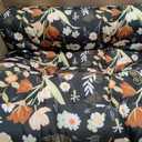 DANGHOOGY Outdoor/Indoor High Back Chair Cushion, Waterproof Outdoor Rocking Chair Cushion with Ties, Tufted Replacement Seat Cushions for Outdoor Furniture, Black Floral