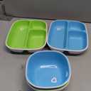 Munchkin Splash 4 Piece Toddler Divided Plate and Bowl Dining Set, Blue/Green