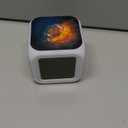 Led Alarm Clock Rugby Football Fire Design Creative Desk Table Clock Glowing Electronic Colorful Digital Alarm Clock for Unisex Adults Kids Toy Birthday Present Gift