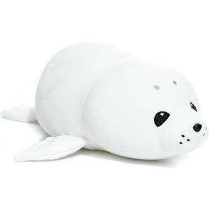 WEIGEDU Adorable White Baby Seal Plush Pillow Soft Stuffed Animal Toy, Cuddly Hugging Body Pillow for Kids & Adults, 20" Arctic Ocean Seal Doll, Cute Sea Animal Plushie for Gifts & Decor