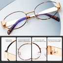 Oval Blue Light Blocking Glasses For Women Y2K Retro 90s Skinny Metal Frame Eye Protect Computer Eyeglasses