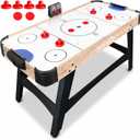 SereneLife 58in Powered Air Hockey Table Upgraded 700mA 12v 2X Powerful Motor, 4 Player 4 Pucks 2 Pushers, Full-Size Arcade Style, Inline Power Switch and Battery Free Digital LED Score Board