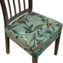 Stretch Seat Covers for Dining Room Chairs Set of 4,Dining Chair Covers, Kitchen Chair Covers,Removable Washble Dining Room Chair Seat Cover,Chair Slipcovers Protector (Pattern 10,With Zipper)