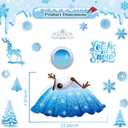 2 x PHOGARY Magnetic Winter Cruise Door Decorations, 17pcs Funny Let It Snow Refrigerator Magnets for Winter Wonderland Party Carnival Cabin Metal Door Fridge Decor