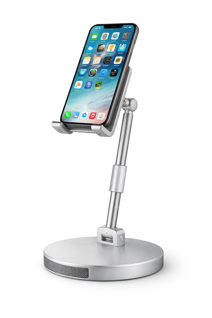 Phone Stand for Desk, Adjustable Height Cell Phone Stand, Foldable Phone Holder, Cell Phone Stand Holder for Office Home, Compatible with iPhone, Samsung Galaxy and All Phones 