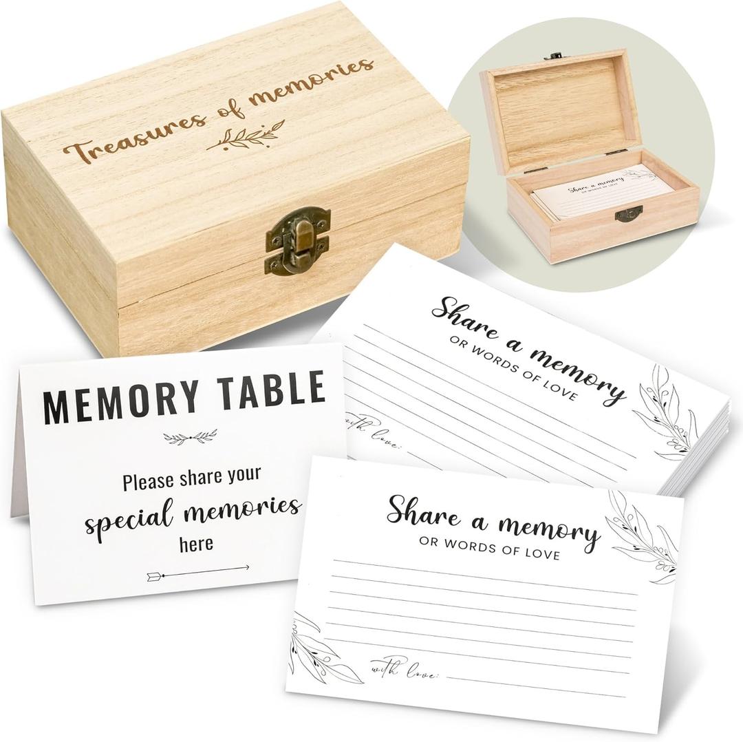 Share A Memory Cards For Celebration Of Life Decorations Ideas - Share A Memory Box For Funeral Memorial Cards, Memory Keepsake For Celebration Of Life Decor, Graduation Party Games