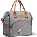 Nurse Gifts for Women - Embroidered Nurse Lunch Bag for Work, Large Capacity Wide-Open Lunch Box Insulated Reusable Lunch Tote Cooler Bag, Practical Nurse Accessories for Daily Use, Grey