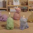 5pcs Cat Silicone Molds, Cute Mini Kitten Candle Mold for Soap Soy Wax DIY Handcraft, Animal Resin Molds Gift Wedding Party Home Dinner Festive Days Car Decoration