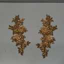 Handmade Shining Rhinestones lace Applique Patches Sewing Beads Sequins Stone Trim Accessories for Wedding Dress 1 Pair/Bag 11X4.3inches (Champagne)