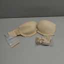 HWDI Strapless Clear Back Strap Convertible Bra with Lace Padded Underwired Plus Size Brassiere, 34DD/E