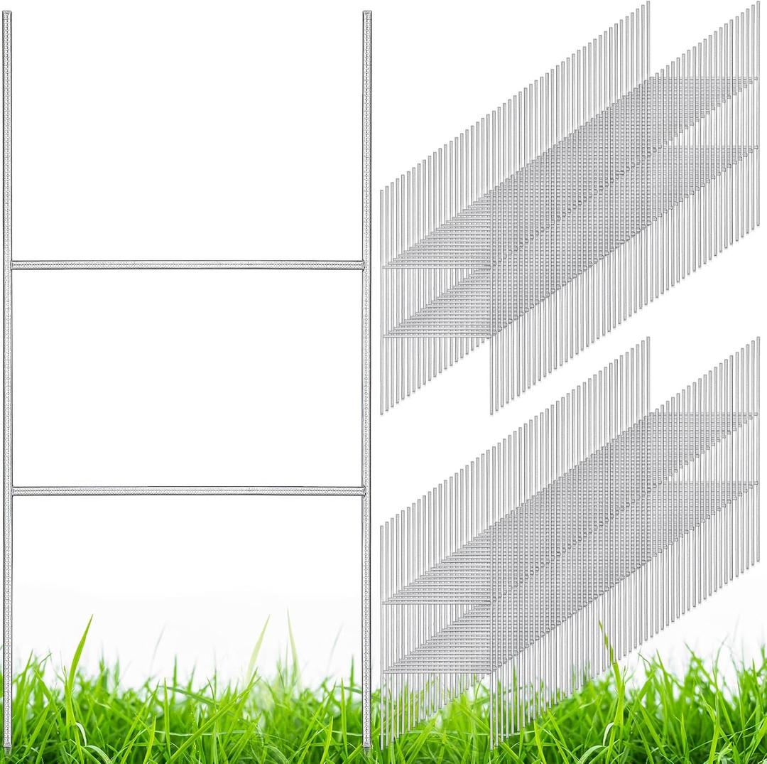 Therwen 100 Pcs Yard Sign Stakes 20'' x 10'' Metal H Heavy Duty Frame Wire Stakes Galvanized Lawn Sign for 4mm 5mm Corrugated Advertising Board Yard Garage Holder Halloween Decor