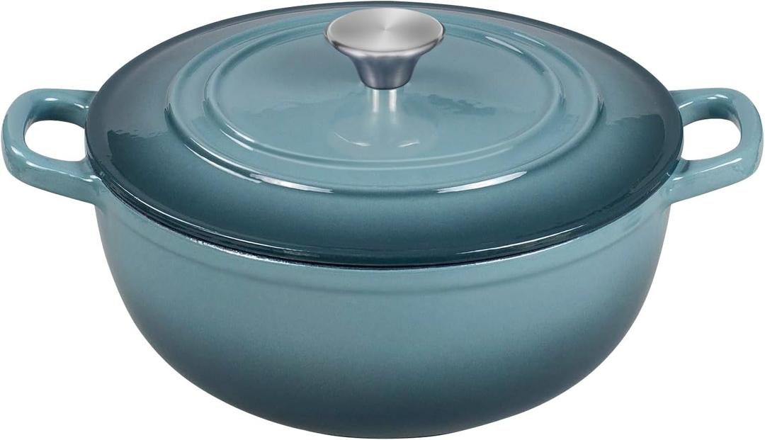Dutch Oven Pot with Lid 4.8 qt Enameled Cast Iron Dutch Oven for Bread Baking Slateblue