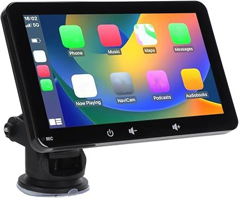 Double Din Car Stereo for carplay for Android Auto, 7in Car Play with 1080P Reverse Camera, Multimedia Player with BT, Mirror Link, Voice