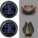 2 Pack Replacement Solar Light Parts, Warm White LED Waterproof Bottom Kit for Outdoor DIY Lotus Crackle Glass Globe Lamp