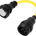 1.5FT Shore Power Adapter NEMA L5-30P to SS2-50R, RV Electrical Adapter Cord RV 30 Amp Male to Marine 50 Amp Female, Camper Power Adapter with Locking Ring and Seal Ring