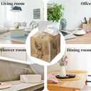 Grace Yonks Christmas Tissue Box Cover Square, Vintage Santa with Tree Sketch Design Cube Case for Facial Tissues, 5.2" PU Leather. (104)