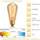 ST64 Incandescent Light Bulbs 110V 40W Edison Bulbs 6 Pack,Amber Vintage 240LM,E26 Base 2200K Dimmable Decorative Antique Wire Wound Incandescent Bulb for Chandelier Pendant Lamps